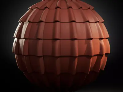 3D PBR Texture of European Roof Tiles  2x2m  4k 8k Texture
