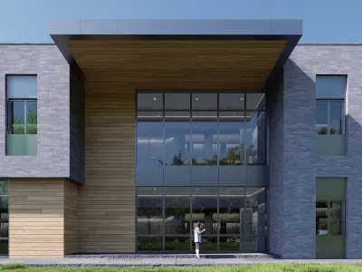 civic building Low-poly 3D model