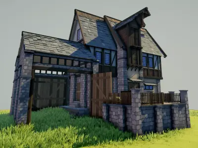 FC Medieval Water Mill Free low-poly 3D model