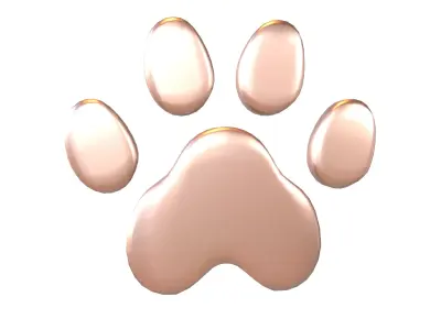 Dog Paw Print v1 005 Low-poly 3D model