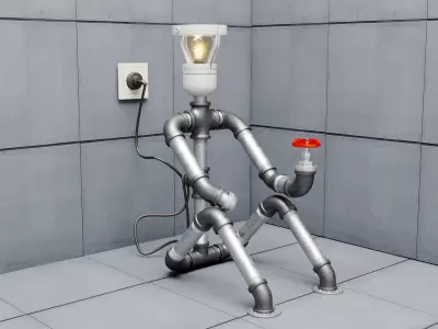 Pipe Decorative Lamp 3 3D model