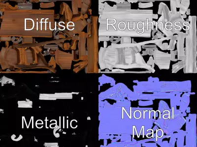 Vintage Wooden Inn Sign model pack Low-poly 3D model