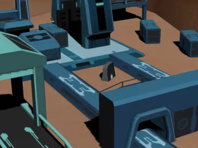 Low Poly Sci fi Game Environment Low-poly 3D model