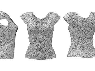 Ladies T-shirt Low-poly 3D model