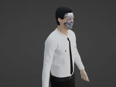 Cyber Character- Robot Man Low-poly 3D model buy