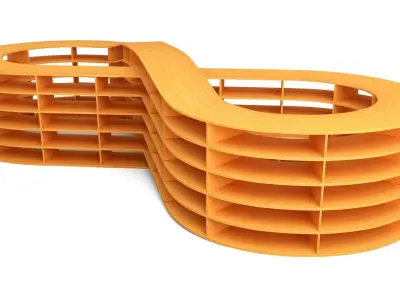 Infinite Loop Bookcase Low-poly 3D model