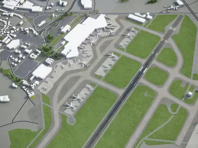 Porto Airport Low-poly 3D model
