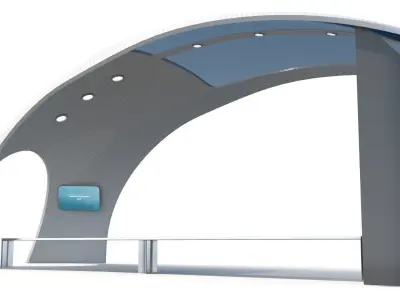 Futuristic Bus Stop Low-poly 3D model