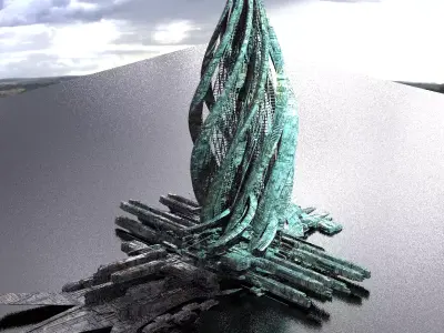 London Crystal Shard Sci Fi Tower  3D model
