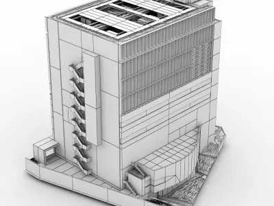 Tamura building Low-poly 3D model