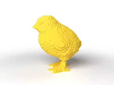 Chick Minecraft Voxel Low-poly 3D model