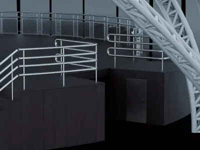 Modern Open Air Stage with Tensile Roof Low-poly 3D model