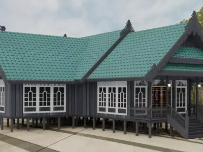 Traditional Houses - Rumah Baloy Low-poly 3D model