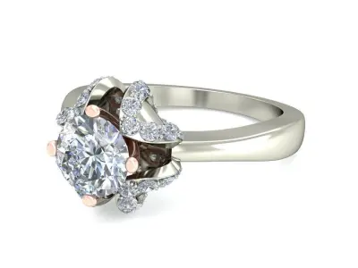 Sterling Silver Infinite Elements Zirconia Round Ring 3D print model