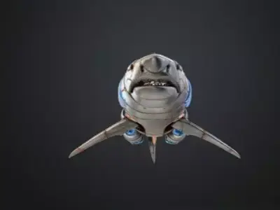 Cyber Shark - Futuristic Mecha Predator High-Detail 3D 3D print model