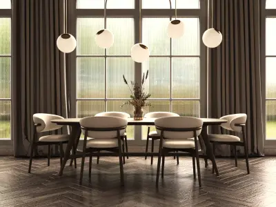 Living room interior scene 3D model 2
