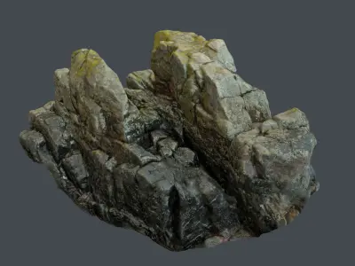 3d scanned rock cliff i 3D model