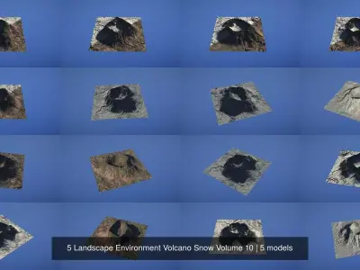 5 Landscape Environment Volcano Snow Volume 10 3D Model Pack