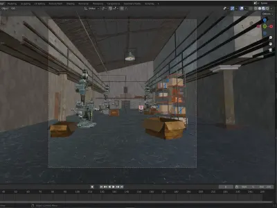 High Quality High Poly WareHouse Scene Ready For games 3D model
