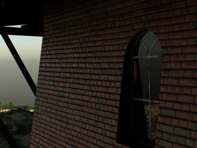 Windmill - Smock mill Low-poly 3D model