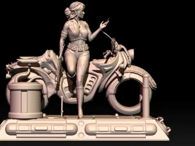 Ciri Cyberpunk style 3D print model