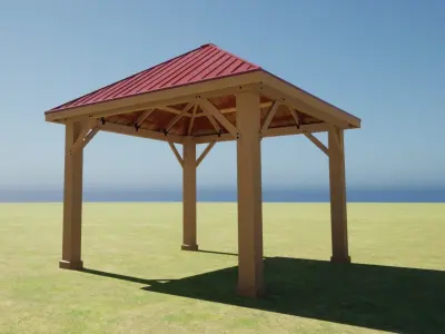 High definition optimized Gazebo Low-poly 3D model