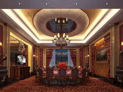 Business Restaurant - Coffee - Banquet  48 3D model