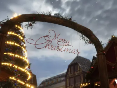 The Christmas Market Low-poly 3D model