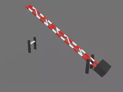 Industrial Boom Barrier Gate Low-poly 3D model