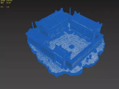  courtyard snow scenery 3D model