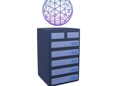 Server Computing Icon v1 002 Low-poly 3D model