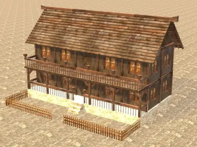 Medieval house fourteen 18 Low-poly 3D model