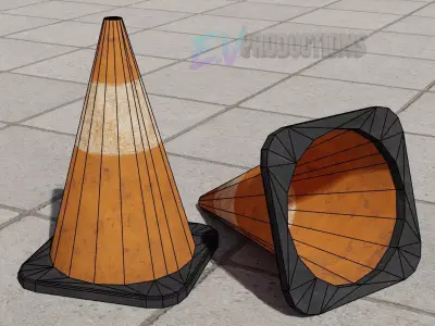 Low Poly Cone 3d Model Low-poly 3D model