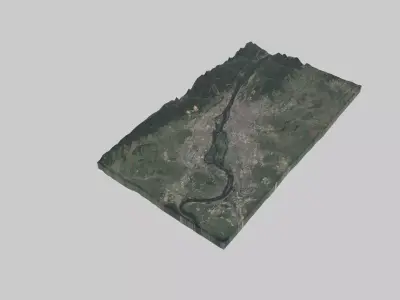 Krasnoyarsk City Low-poly 3D model