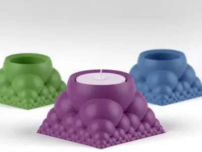 Fractal Tealight Holder 3D print model