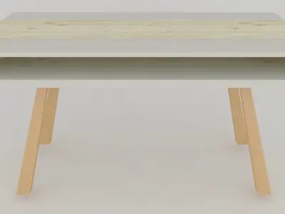 Scandinavian style dining table Low-poly 3D model