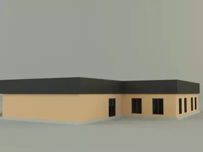 cafe building 3D model buy