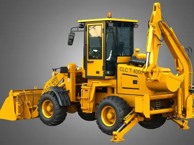 CLC T4000 Articulated Backhoe Loader Tracto Pelle 3D model