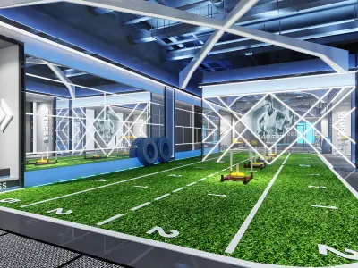 gymnasium gym with exercise machines  3D model 3D model