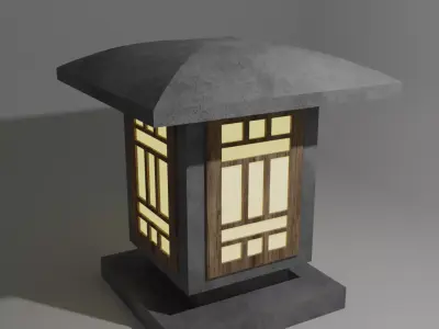 concrete lantern Low-poly 3D model