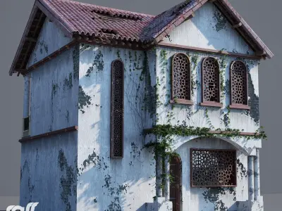 Abandoned house Low-poly 3D model