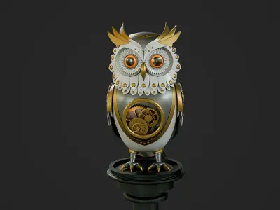 Steampunk Owl Automaton  3D model