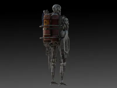 T-800 Terminator 3D Model High-Quality Rigged Low-poly 3D model