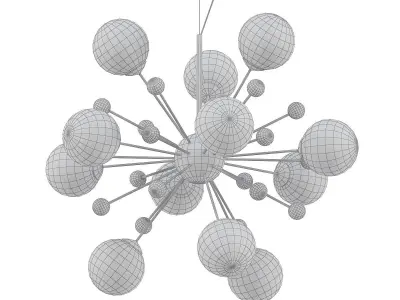 COPERNICUS modern chandelier with balls hanging from ceiling 3D model