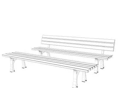 Urban Public Benches - city of Munich 3D model