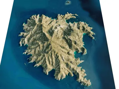 Serifos island full 3d model terrain 3D model