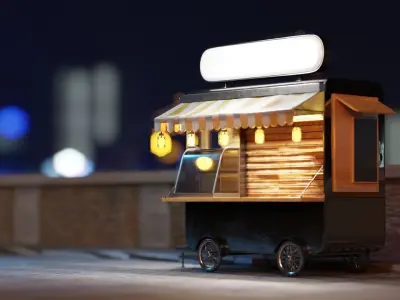 Food Truck Low-poly 3D model