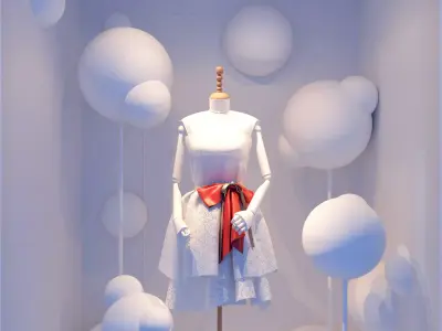 Store Front fashion - fashion shop window display 3D model
