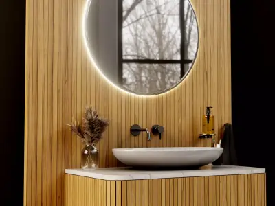 Washbasin Panel Low poly 3D Model Low-poly 3D model