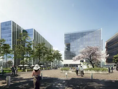 Modern Waterfront Business District Masterplan 3D model